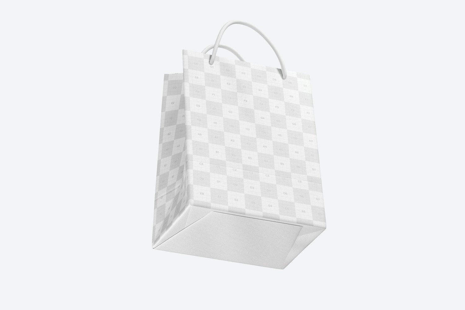 Small Paper Gift Bag With Rope Handle Mockup, Floating