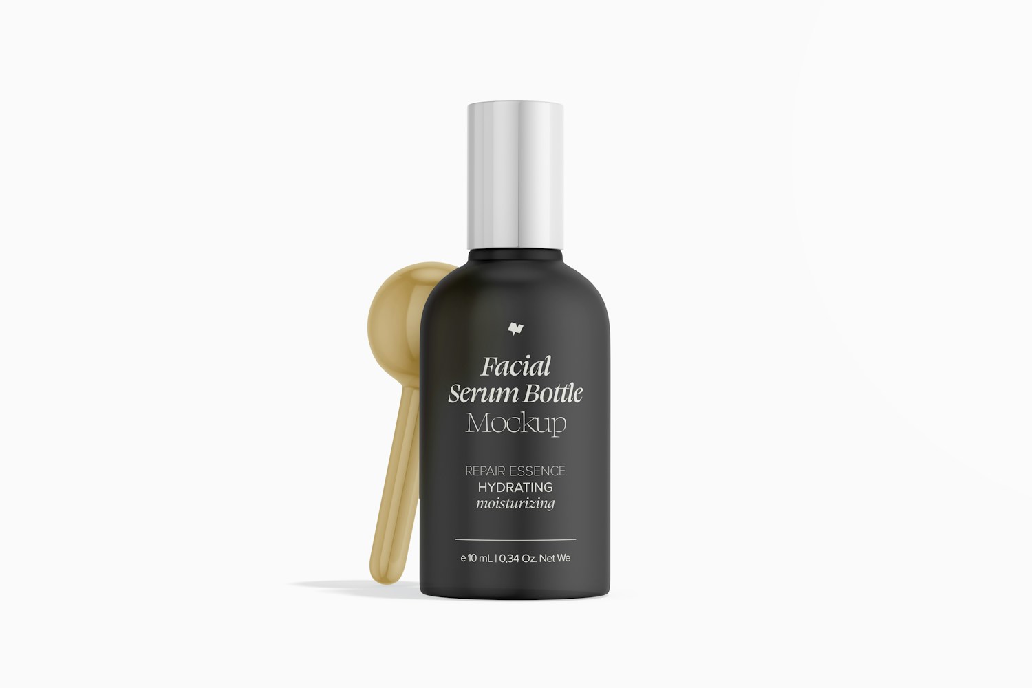 Small Facial Serum Bottle Mockup, Front View