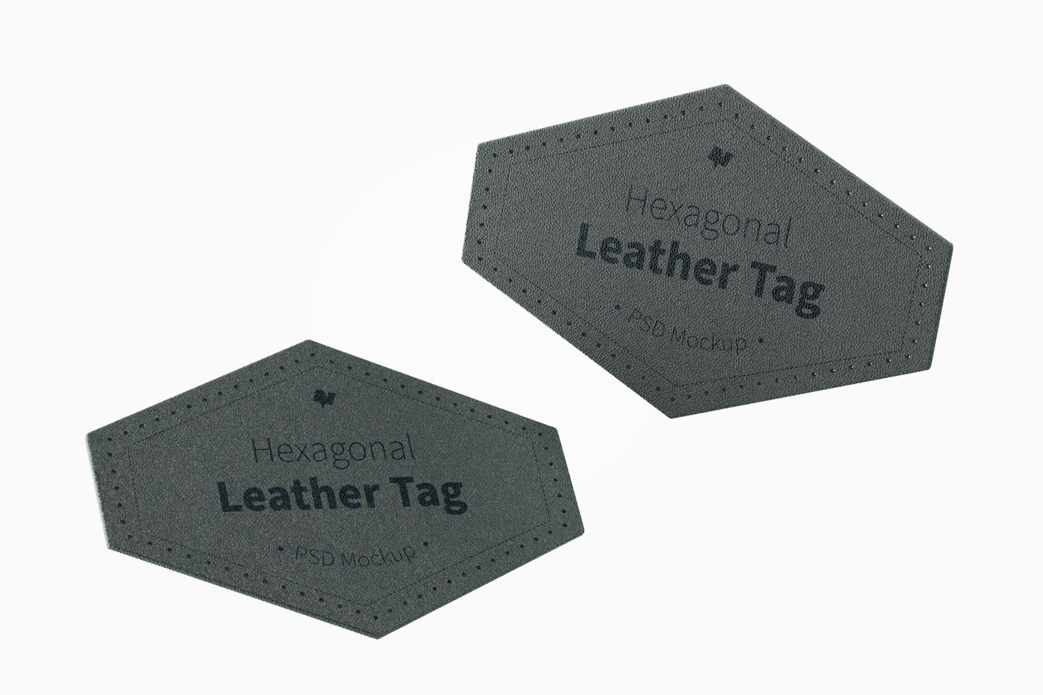 Hexagonal Leather Tags Mockup