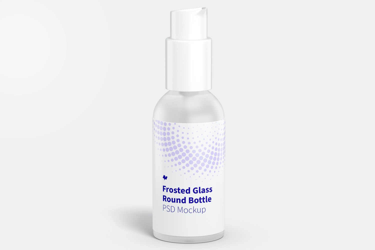 1 oz Frosted Glass Boston Round Bottle Mockup 1 oz Frosted Glass Boston Round Bottle Mockup