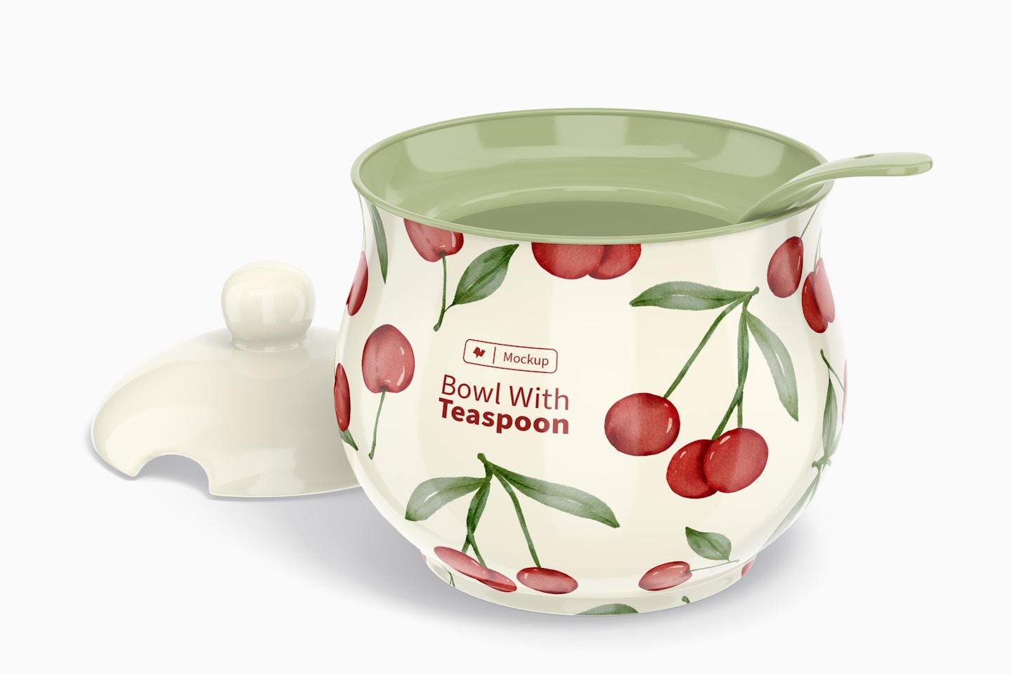 Bowl with Teaspoon Mockup, Opened