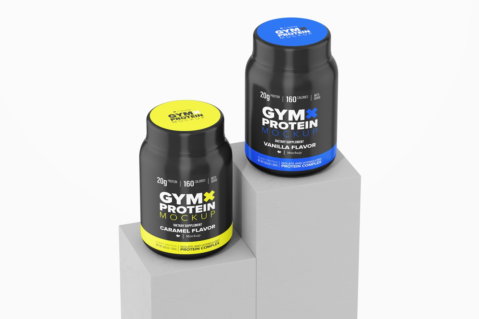 20 gr Protein Powder Containers Mockup
