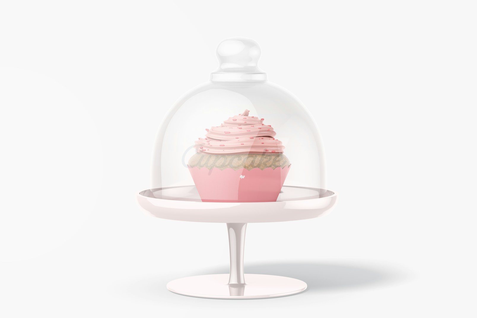 Cupcake Stand with Dome Lid Mockup