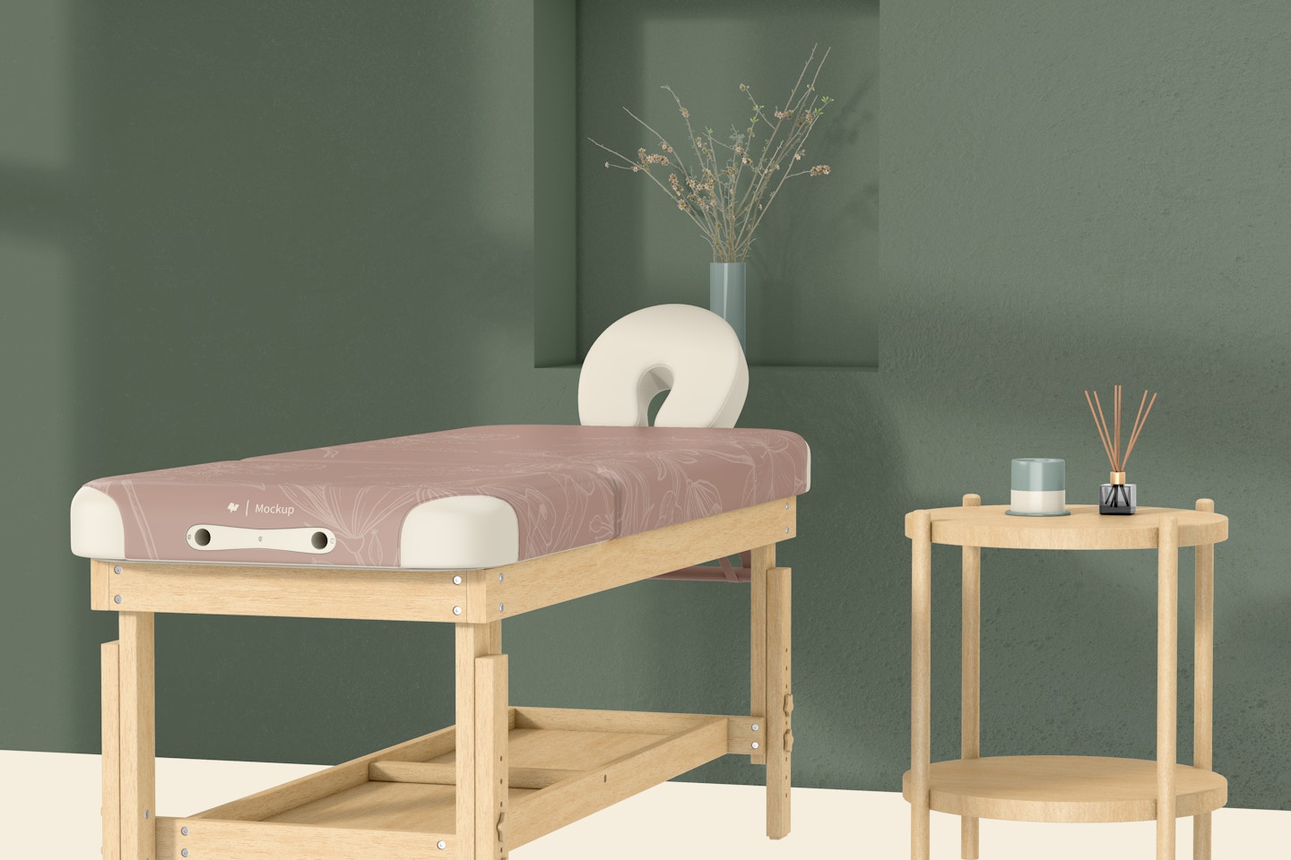 Massage Table Mockup, Right View