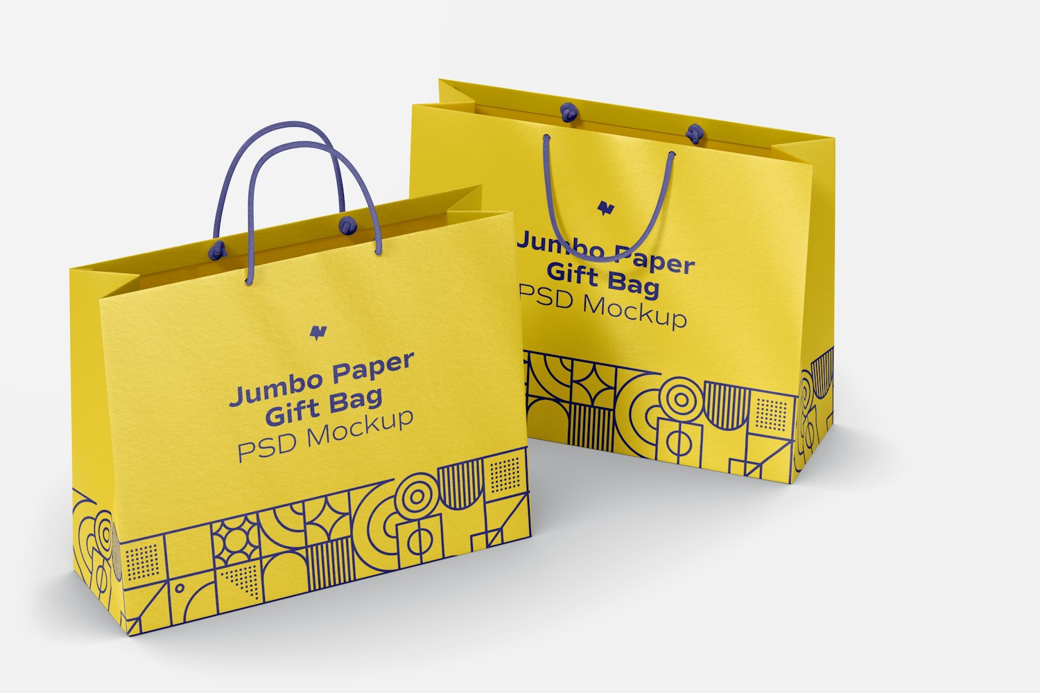 Jumbo Paper Gift Bags With Rope Handle Mockup