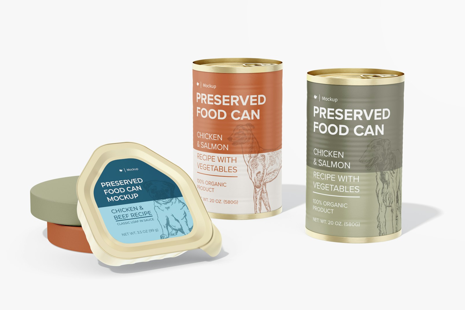 Preserved Food Can Mockup, Front View