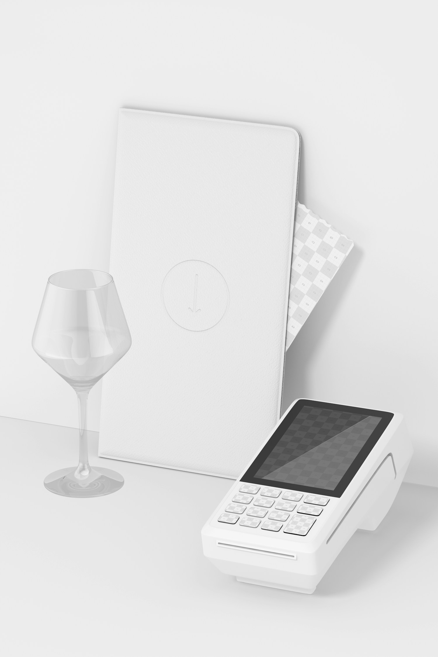 Payment Device on Bar Mockup, with Cup