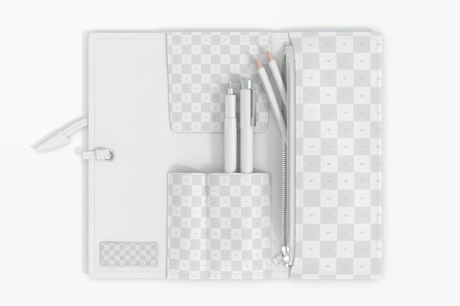 Fabric Pencil Pouch Mockup, Top View