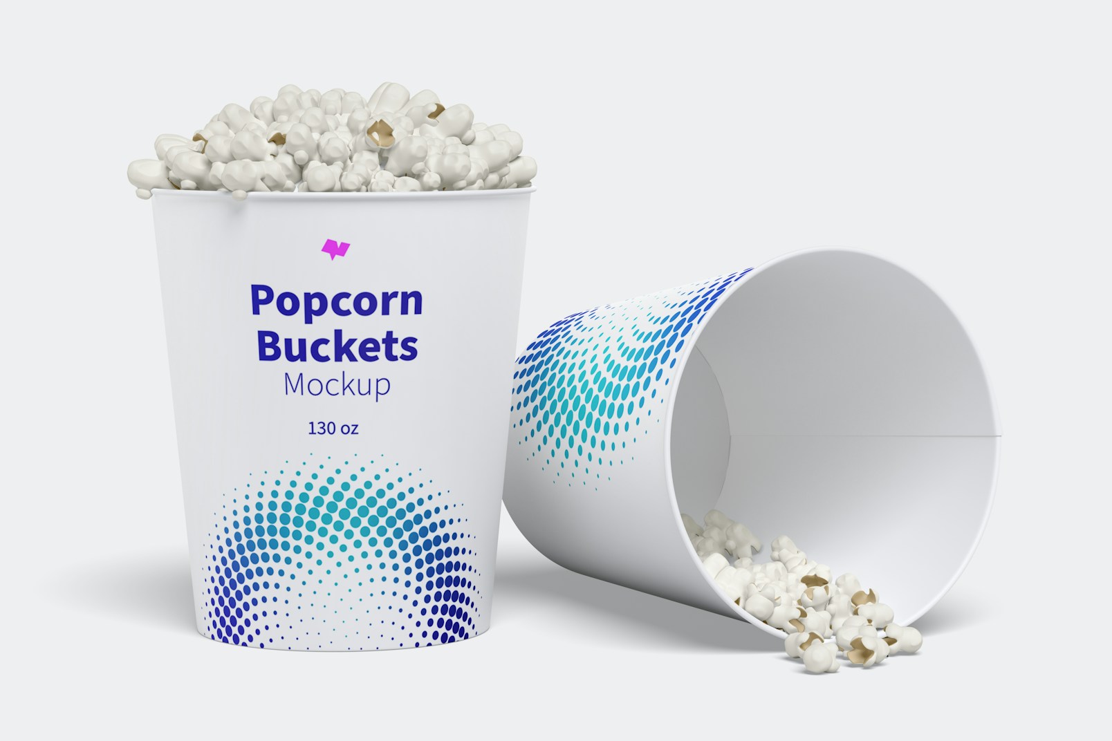 130 oz Popcorn Buckets Mockup