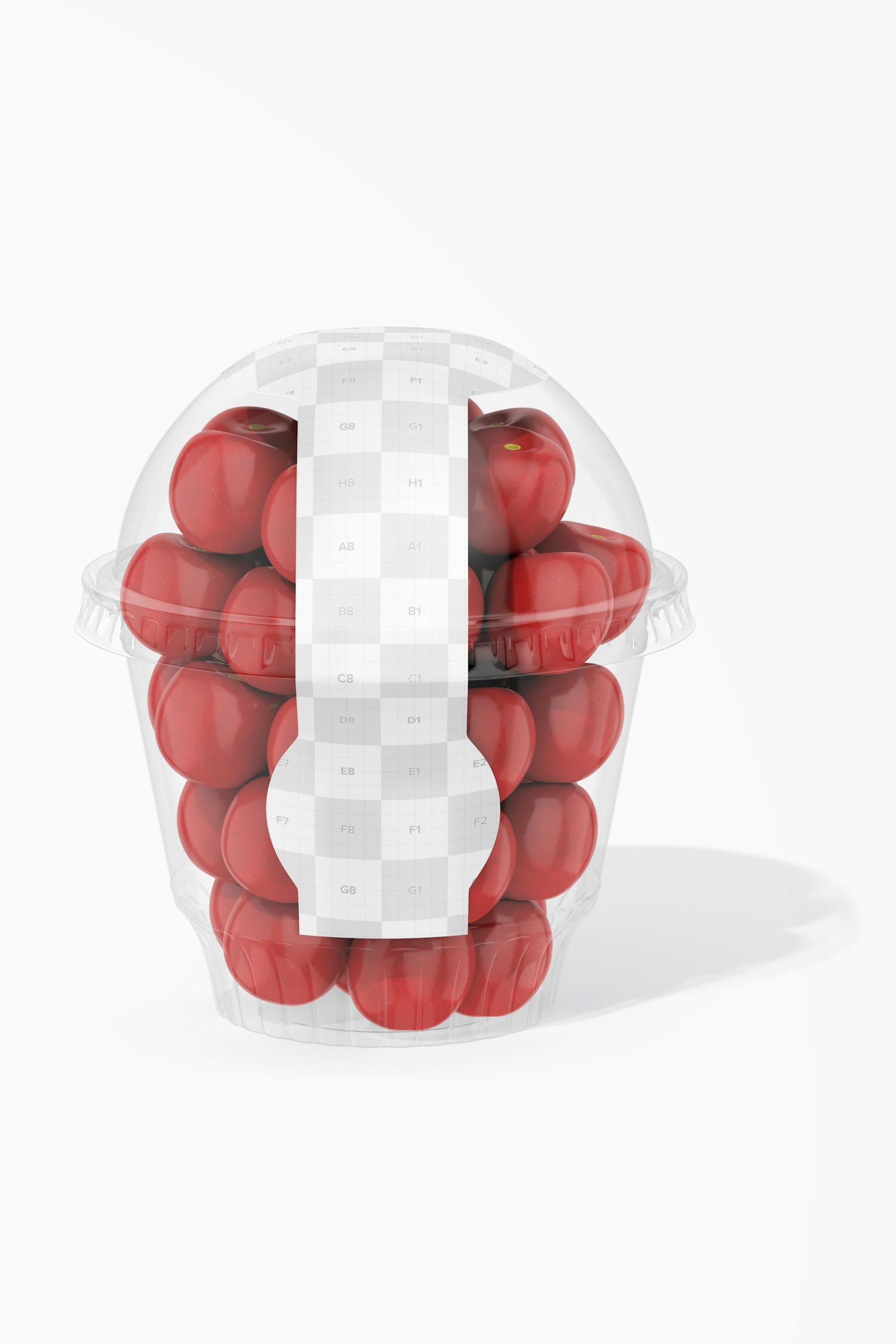 Small Fruit Container With Lid Mockup, Front View