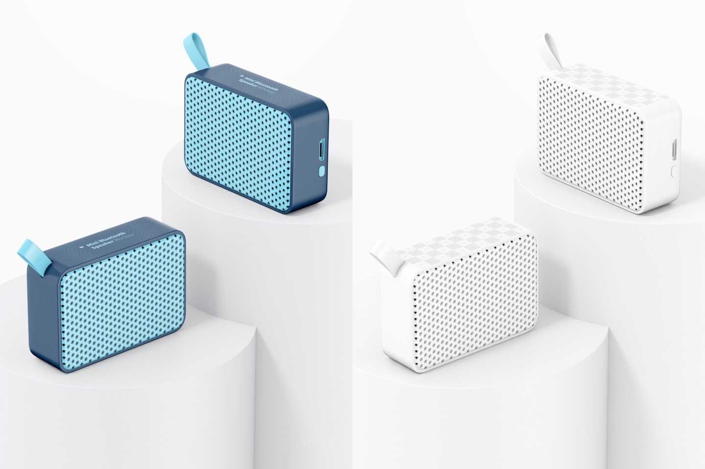 Mini Bluetooth Speakers on Surfaces Mockup