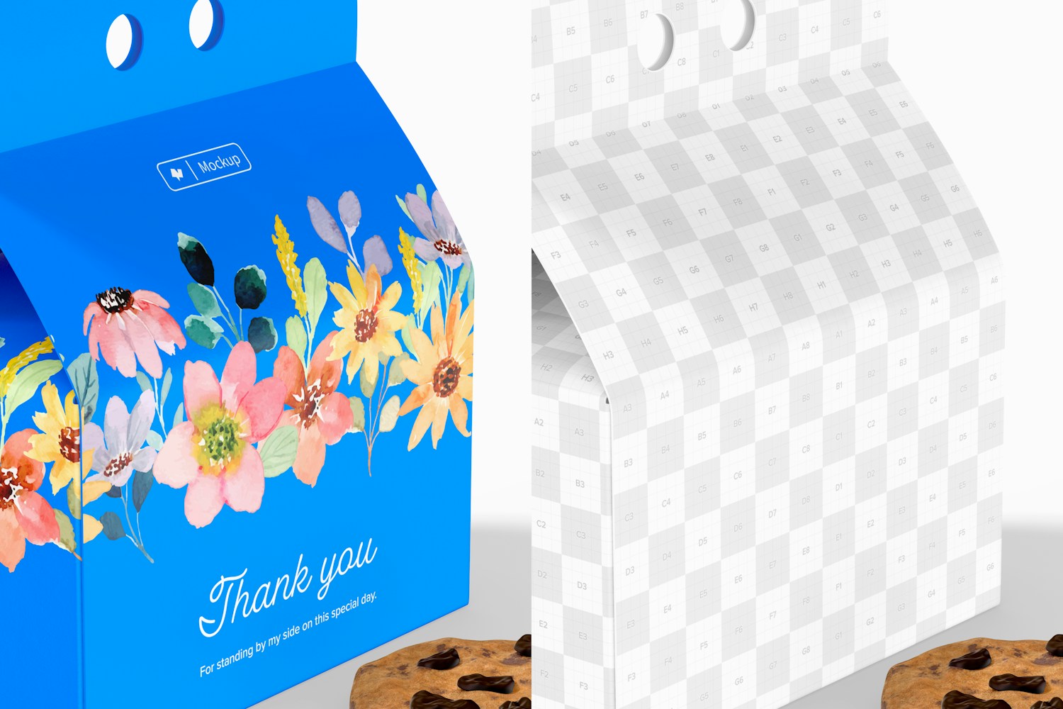 Cookie Gift Box Mockup, Close Up
