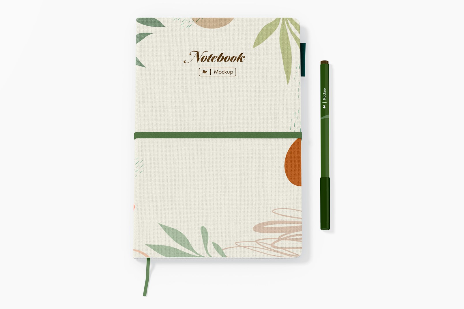 Notebook with Horizontal Band Mockup, Top View
