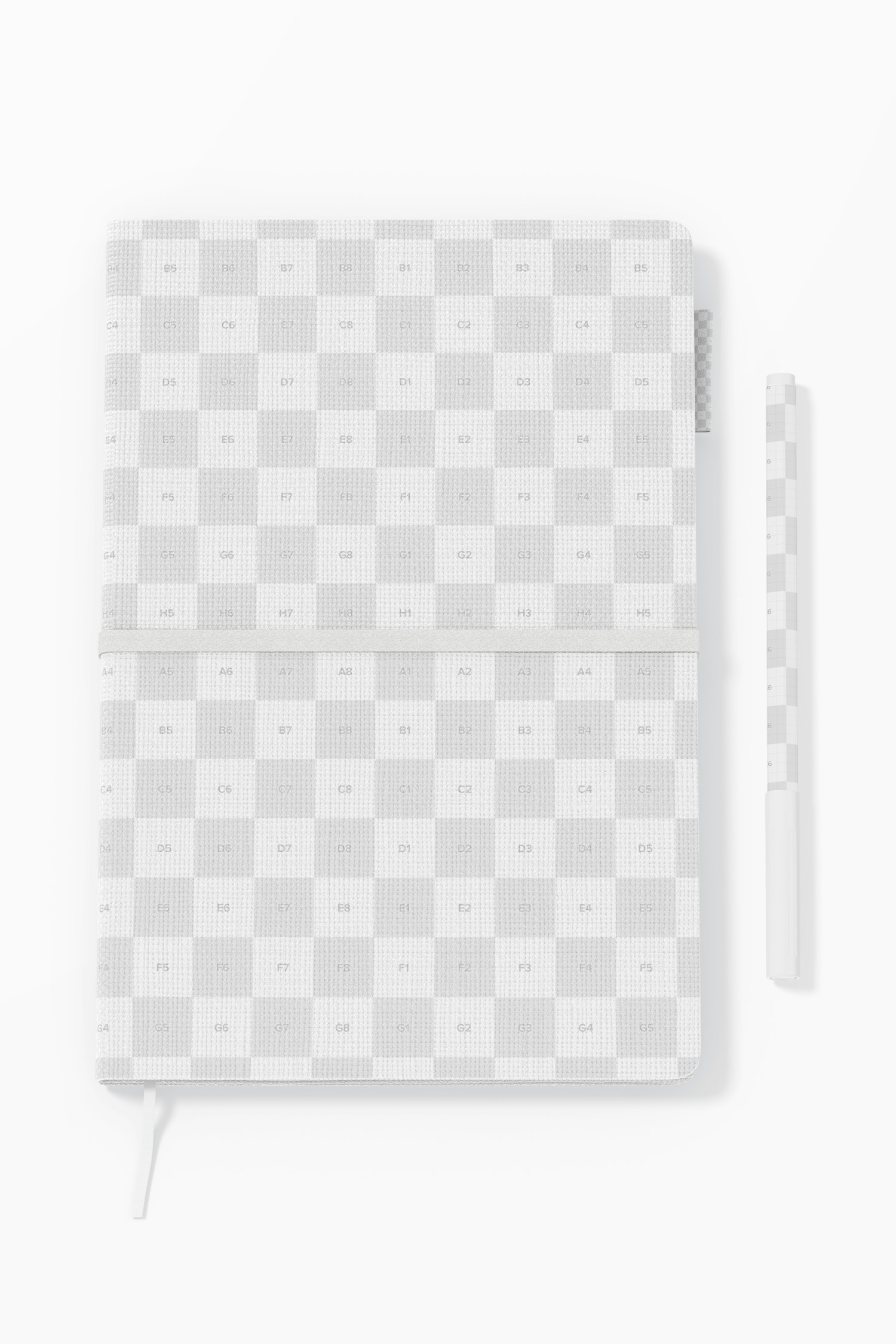 Notebook with Horizontal Band Mockup, Top View