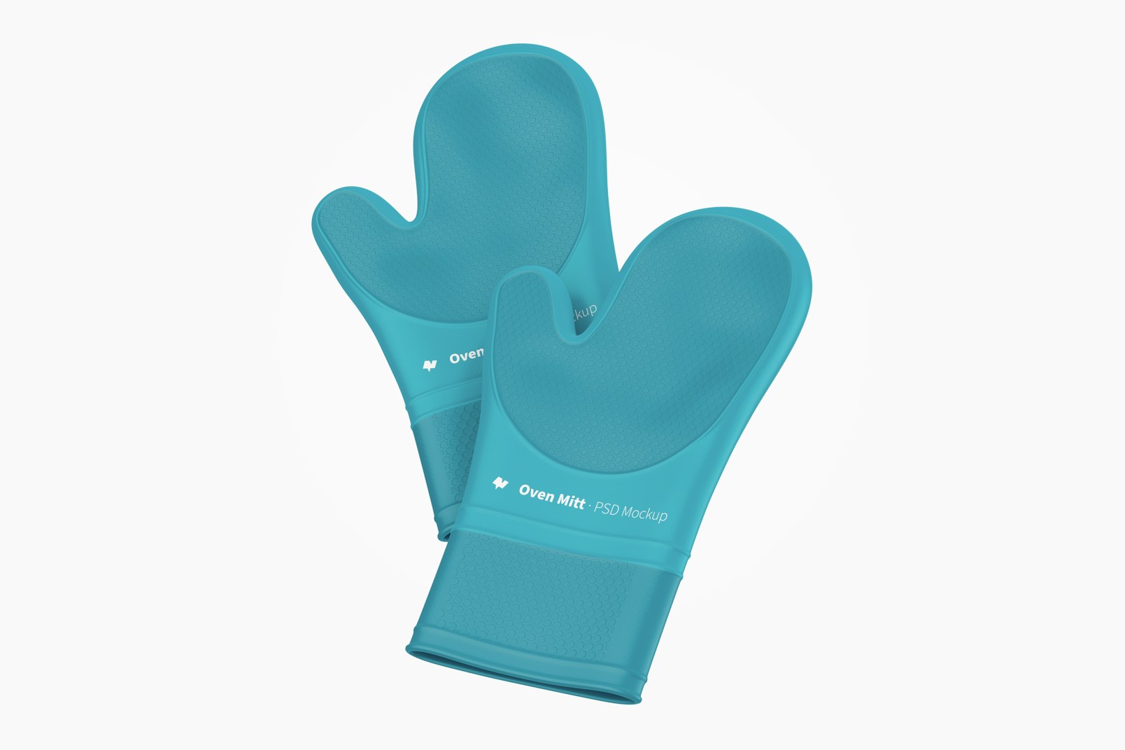 Large Silicone Oven Mitts Mockup, Floating
