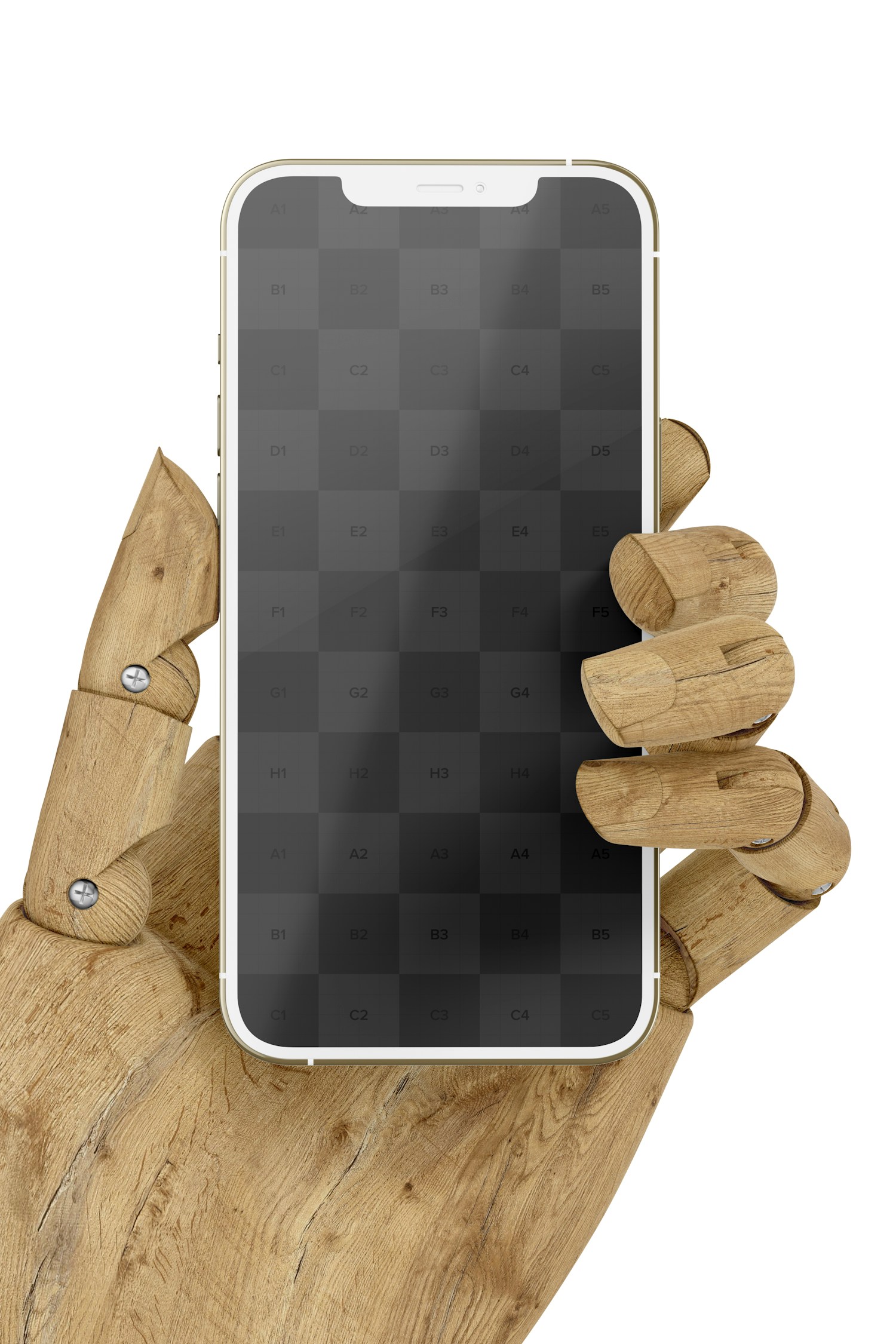 Smartphone with Hands Mockup, Front View