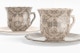 Ceramic Tea Mugs and Plates Mockup