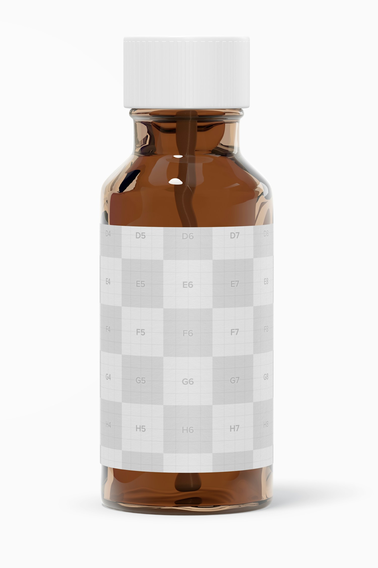 Round Glass Bottle with Applicator Rod Mockup