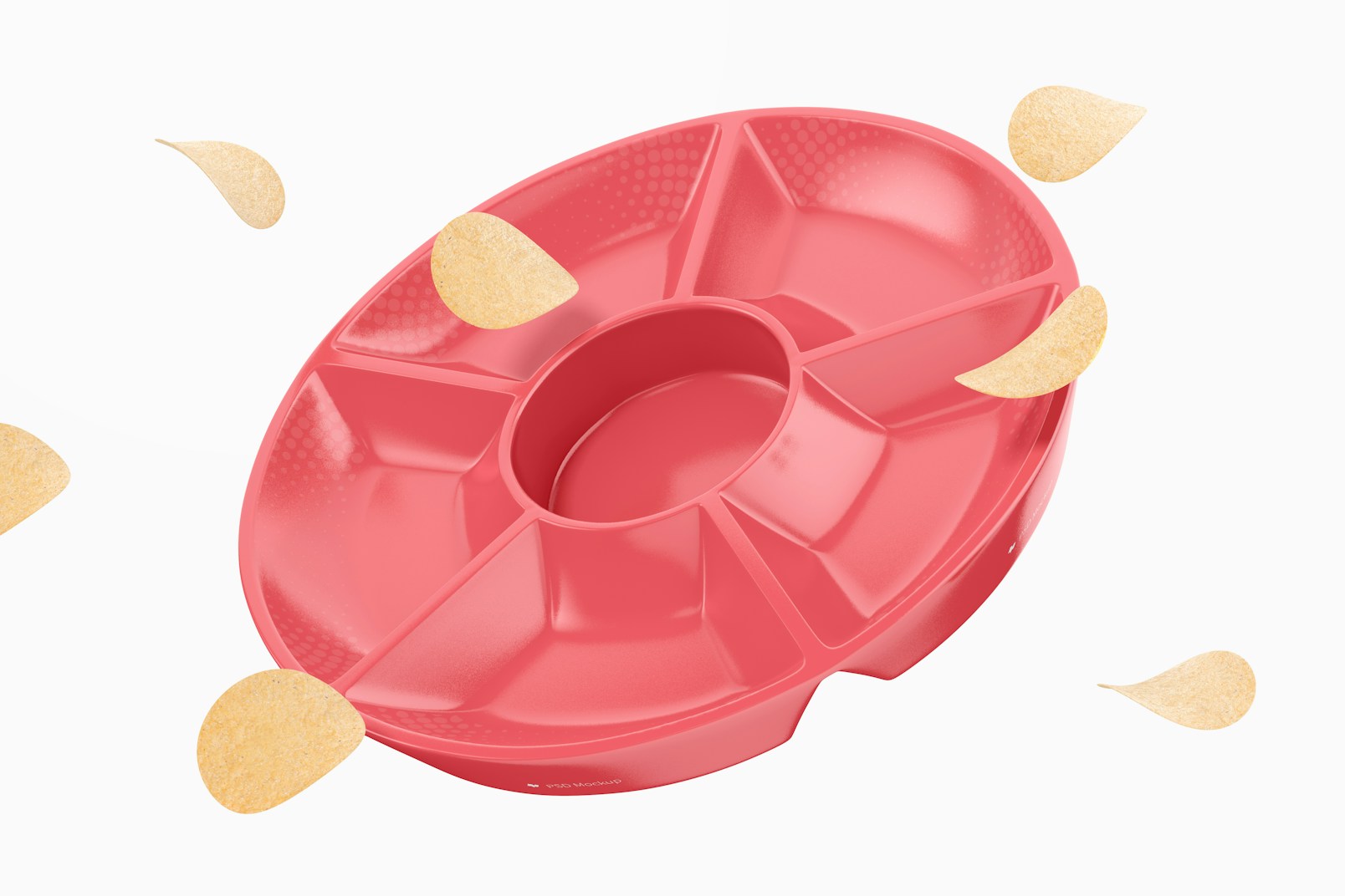 Compartment Round Tray Mockup, Floating