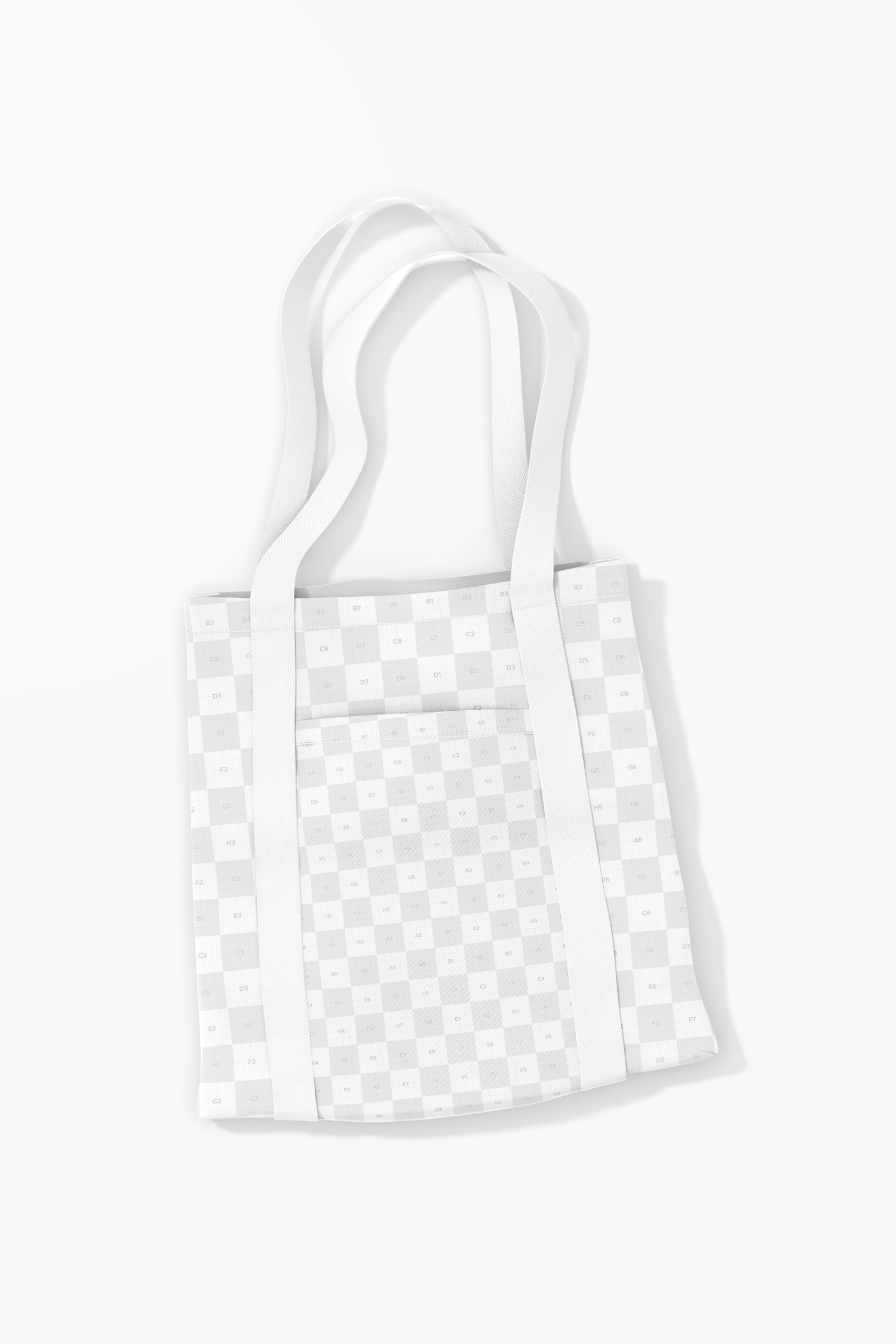 Tote Bag with Front Pocket Mockup, Top View