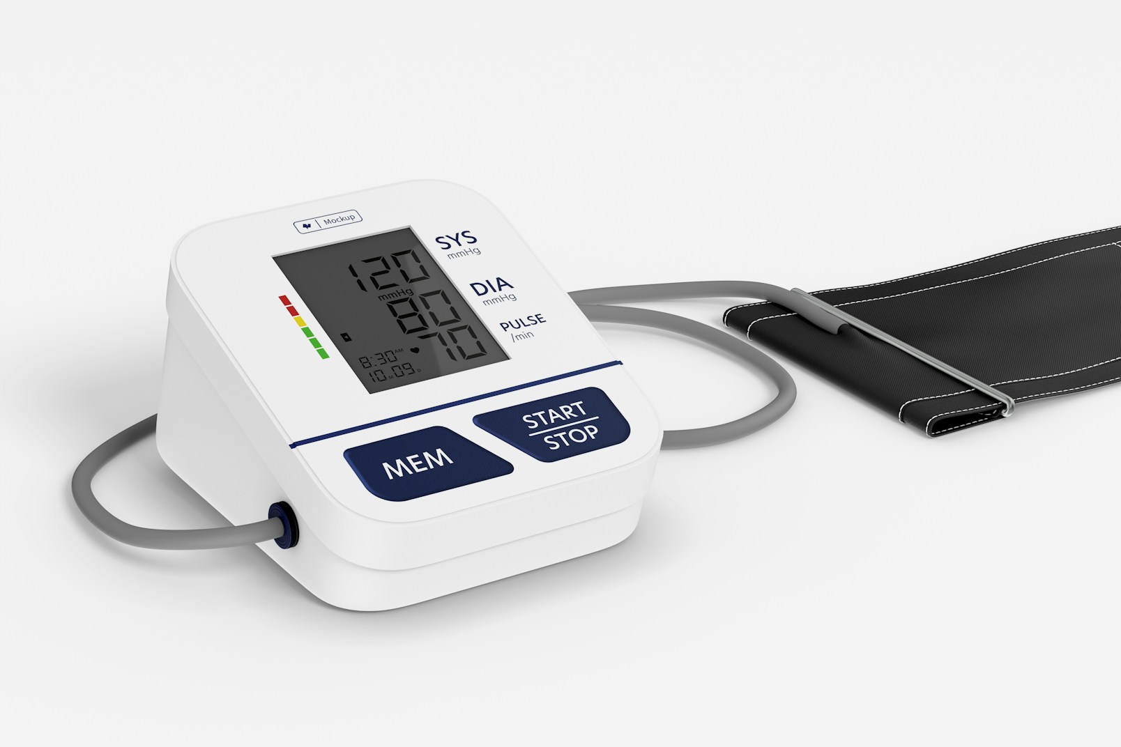 Digital Blood Pressure Monitor Mockup, Perspective