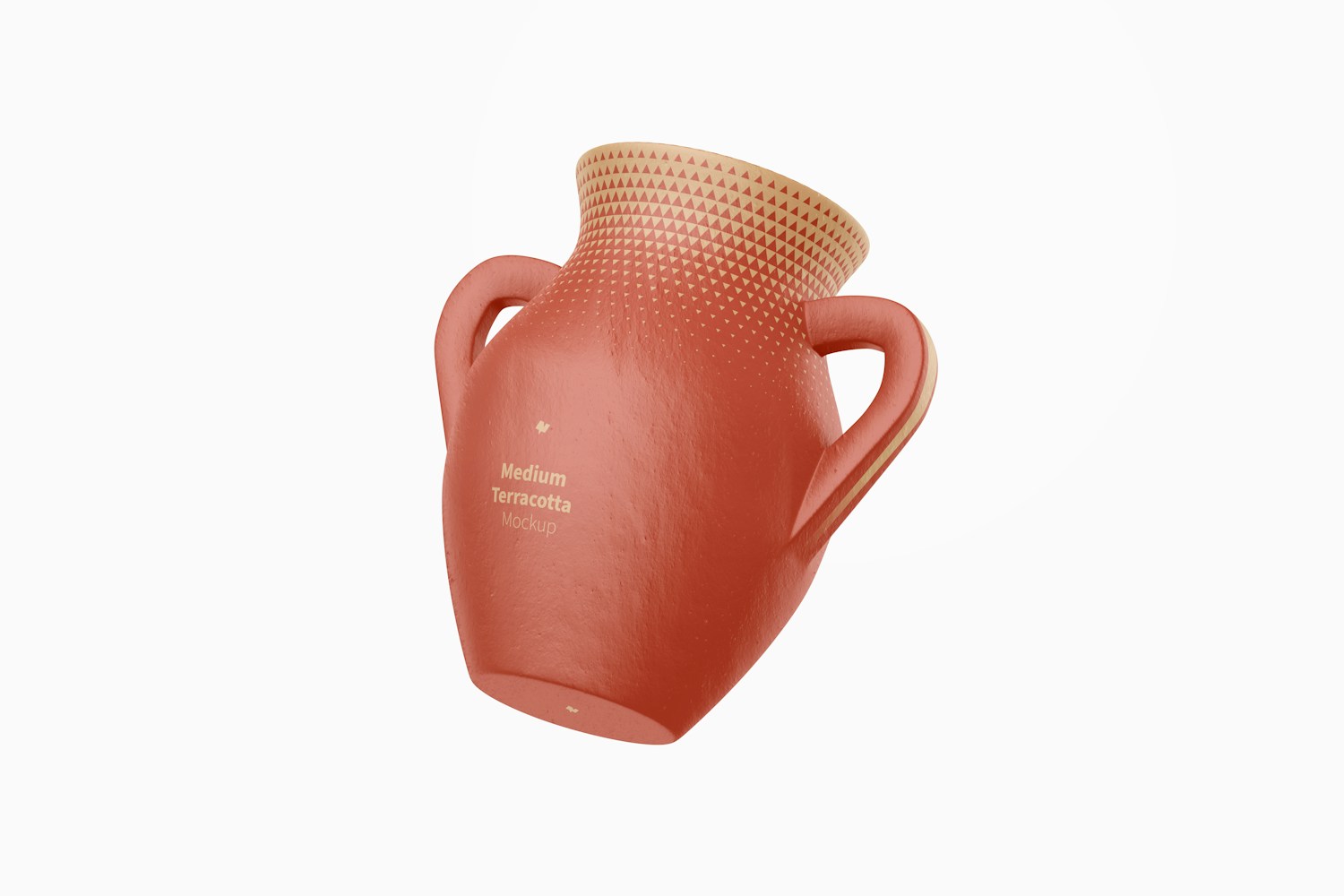 Medium Terracotta Vase with Handles Mockup, Floating