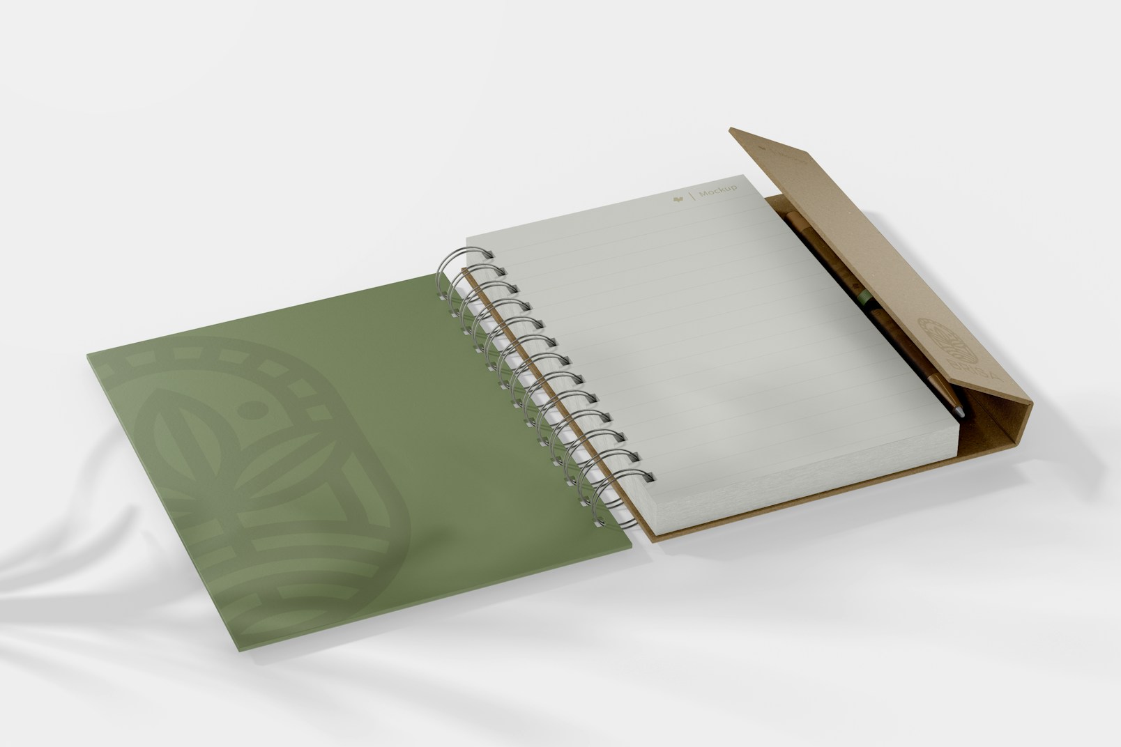 Eco Friendly Notebook Mockup, Perspective