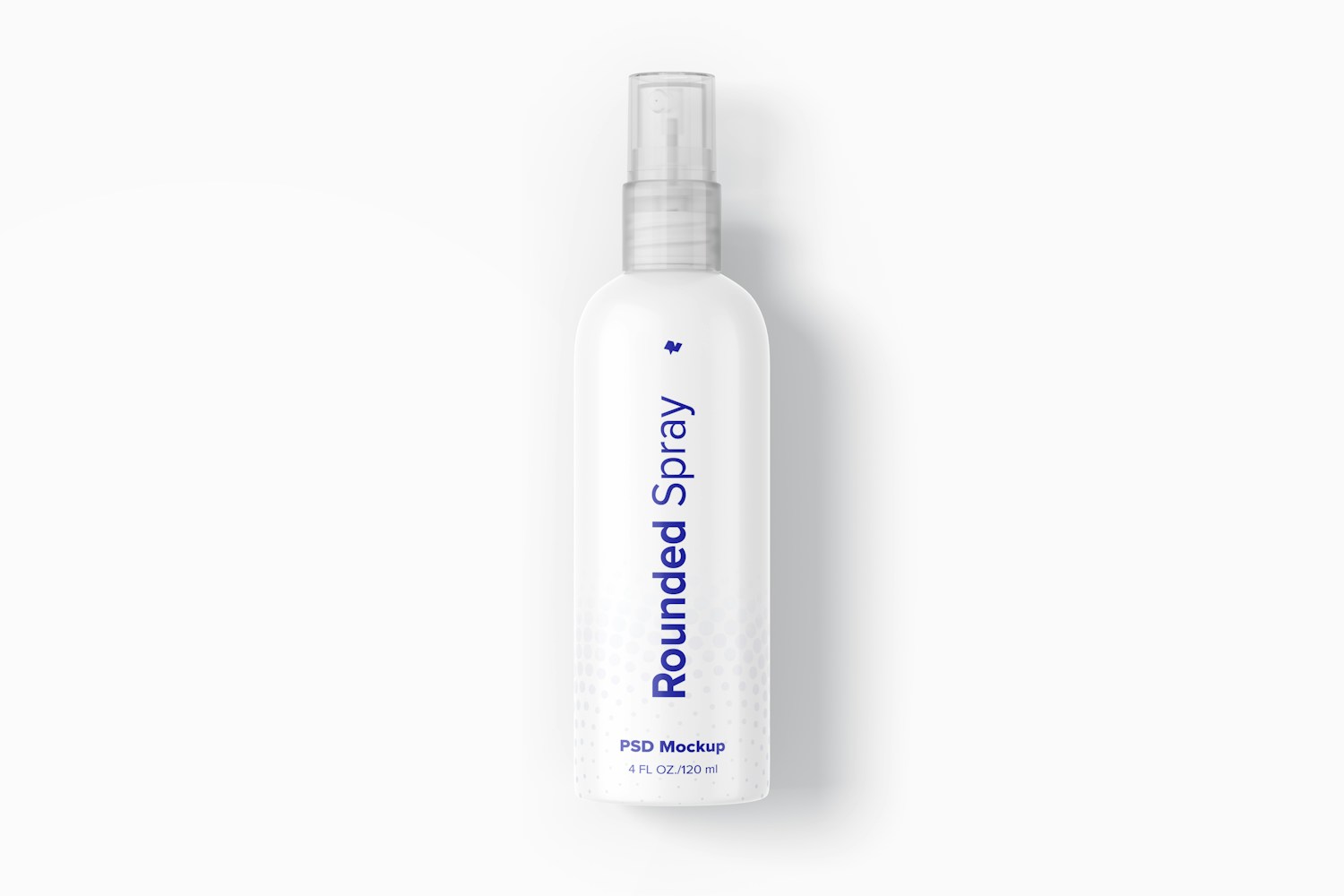 4 oz Spray Rounded 02 Mockup, Top View 4 oz Spray Rounded 02 Mockup, Top View
