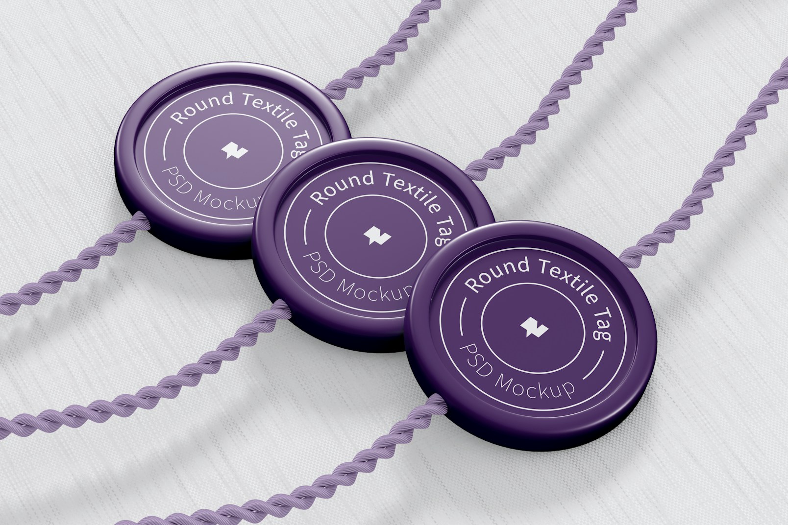 Round Textile Tags Mockup
