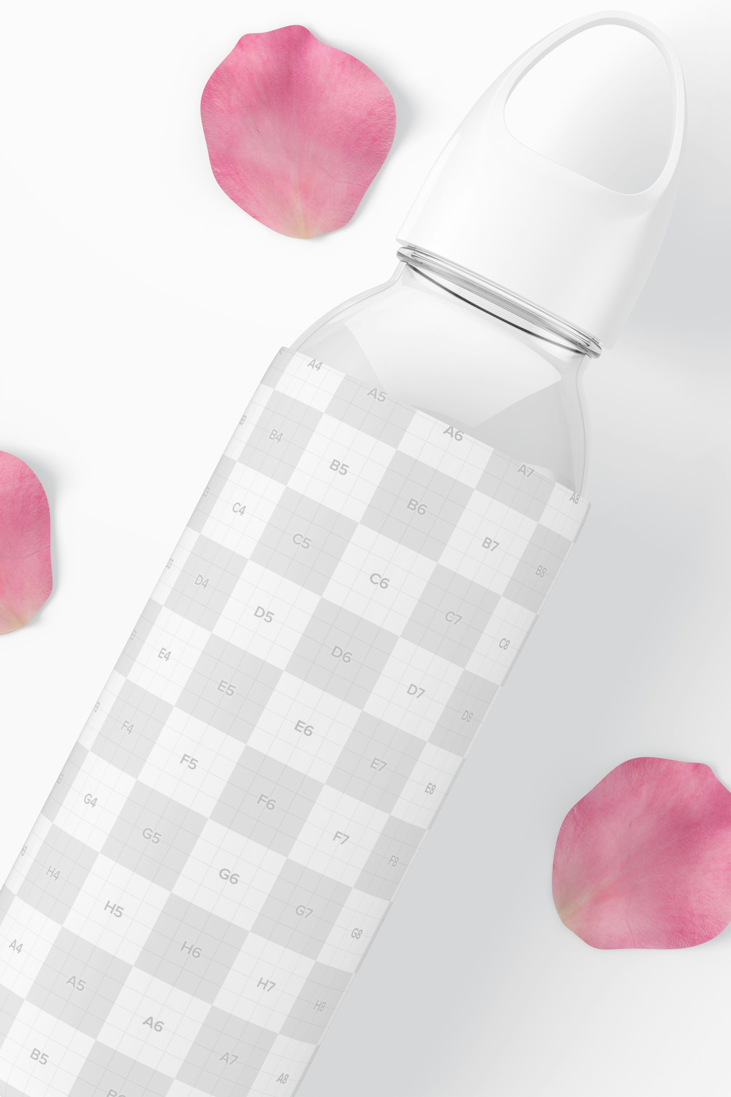 Water Bottle with Silicone Sleeve Mockup, Close Up