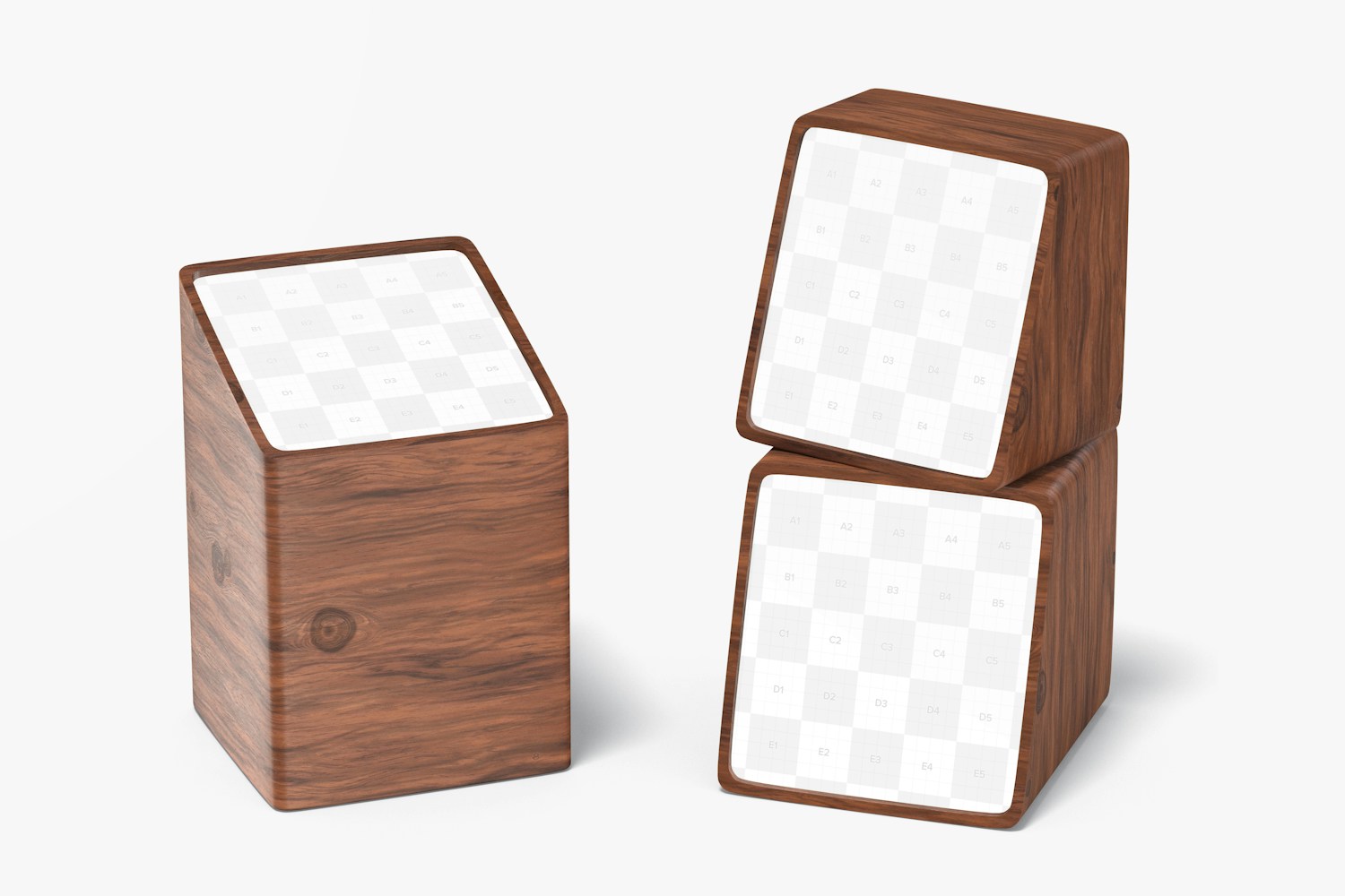 Wood Mini Price Label Holders Mockup, Right View