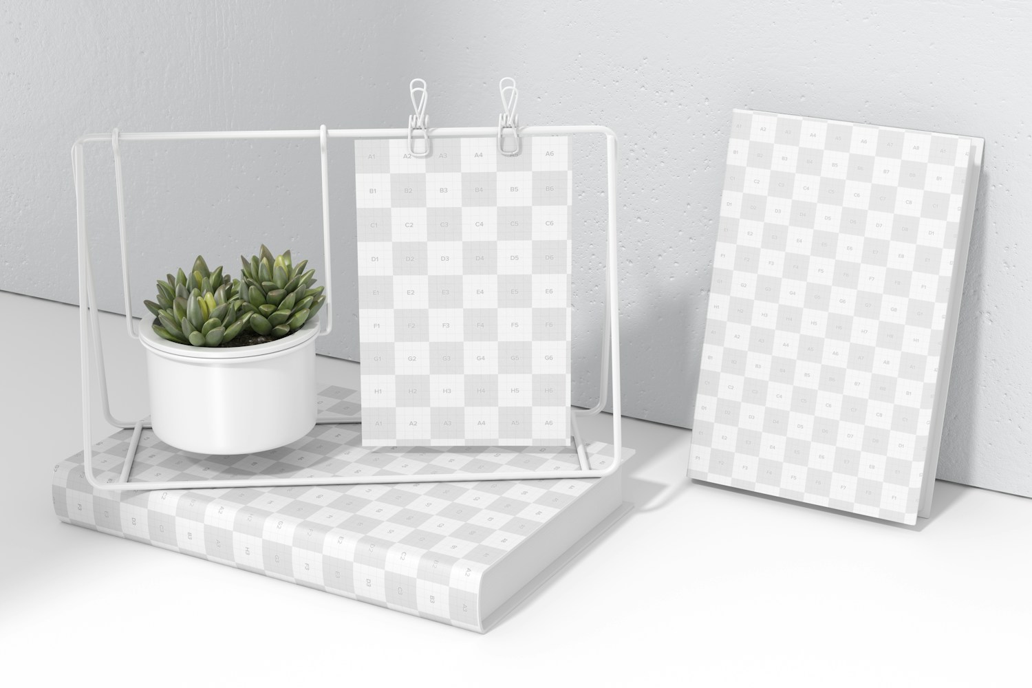 Photo Clip Desk Stand Mockup, Perspective View Photo Clip Desk Stand Mockup, Perspective View