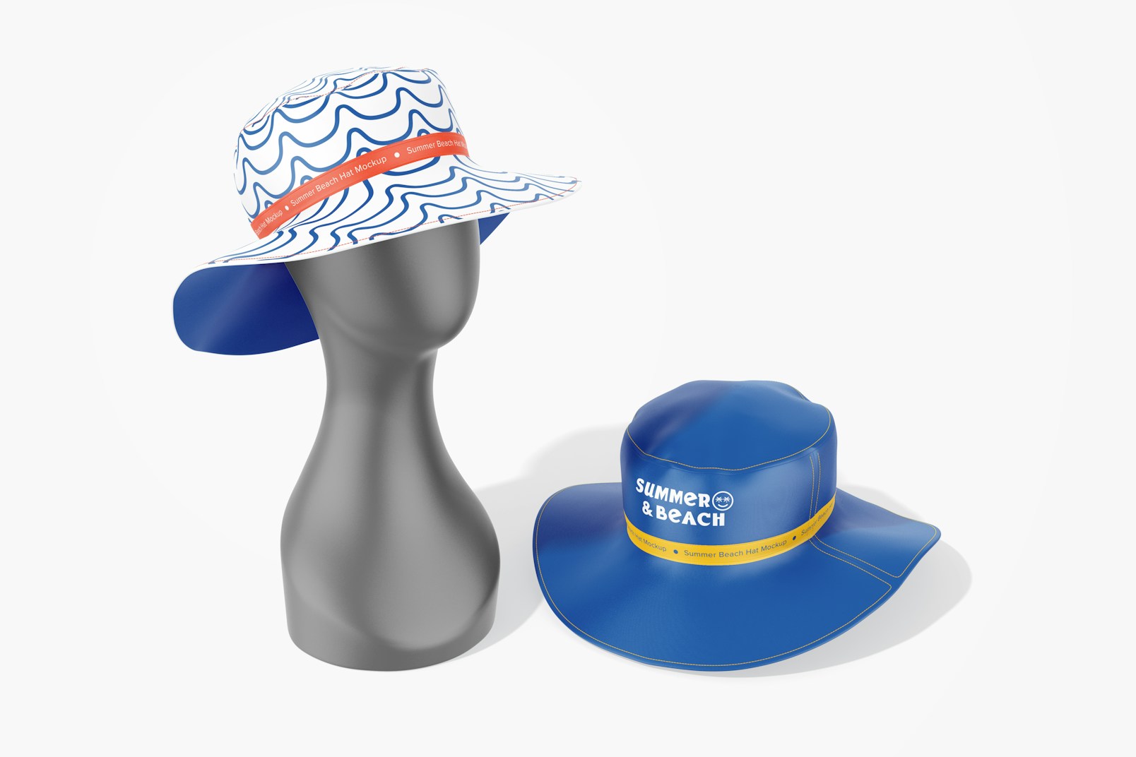 Summer Beach Hat Set Mockup