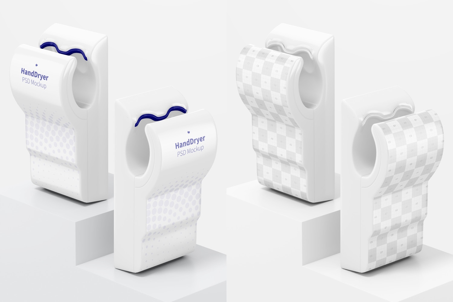 Hand Dryers Mockup, Left and Right View