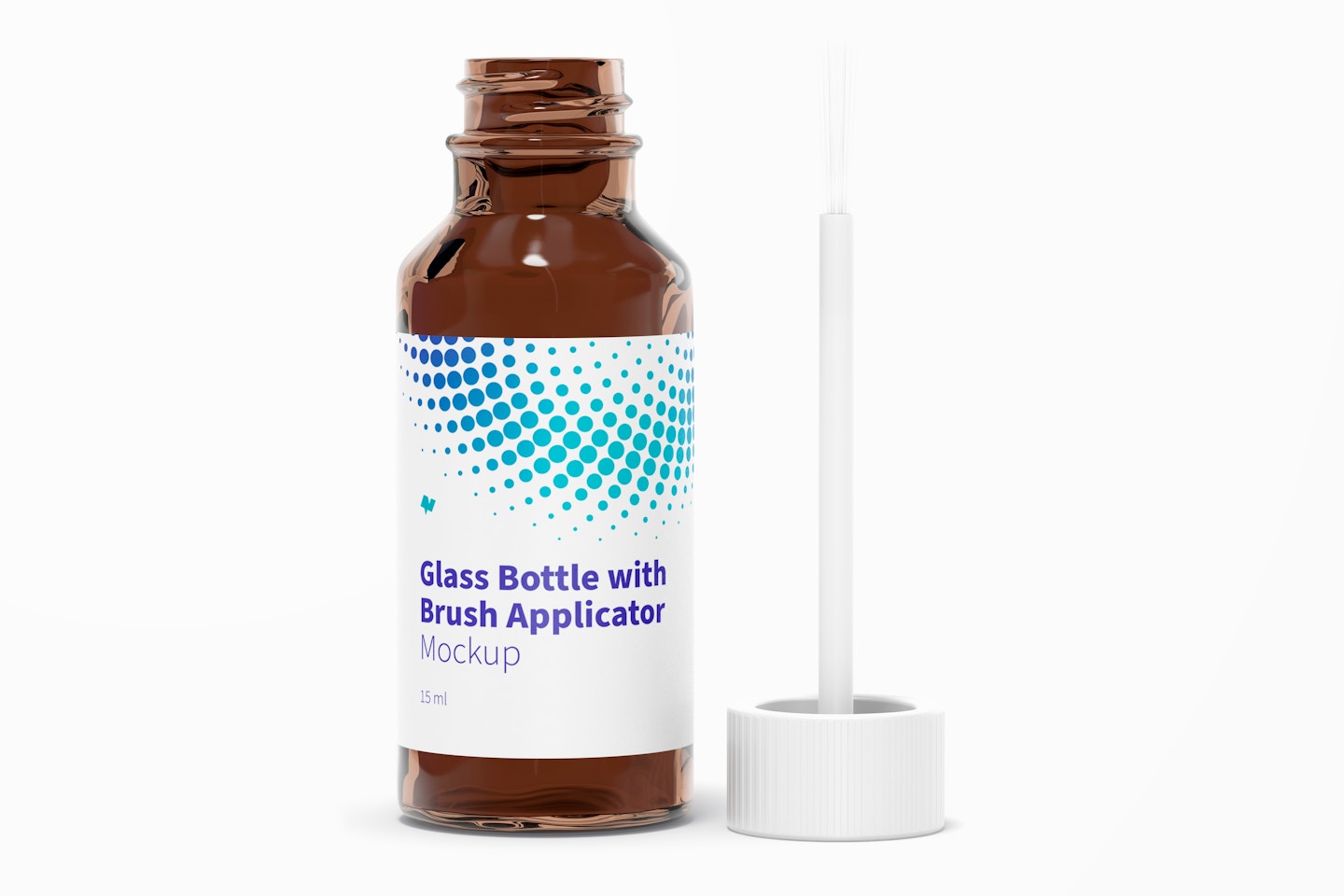 Maqueta de Botella de Vidrio con Aplicador de Pincel