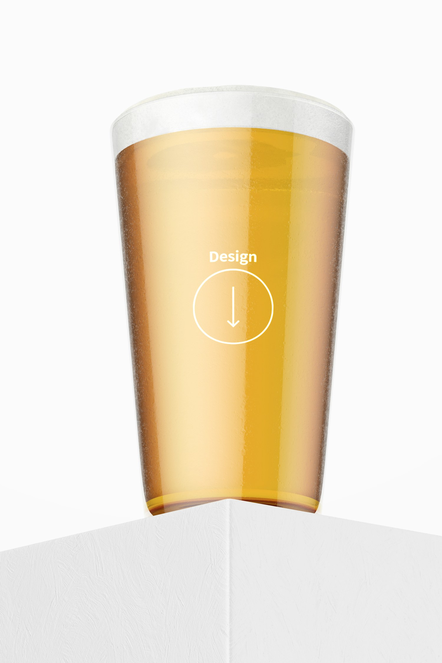 Maqueta de Pinta de Cerveza de 16 oz, Vista Frontal Inferior