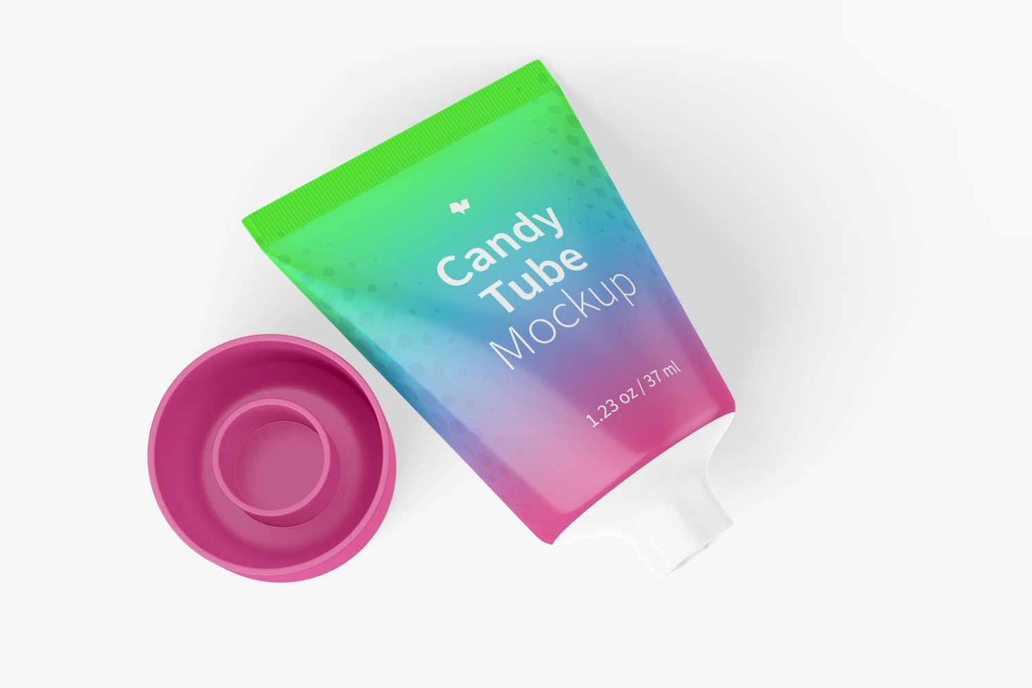 1.23 Oz Candy Tube Mockup, Top View 1.23 Oz Candy Tube Mockup, Top View