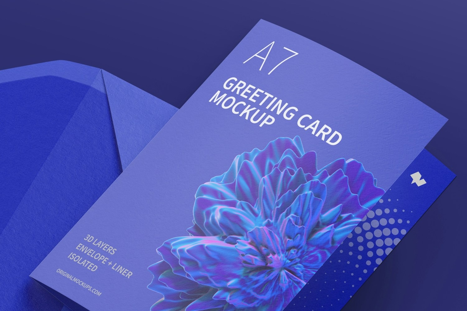 A7 Greeting Card Mockup with Envelope, Closed