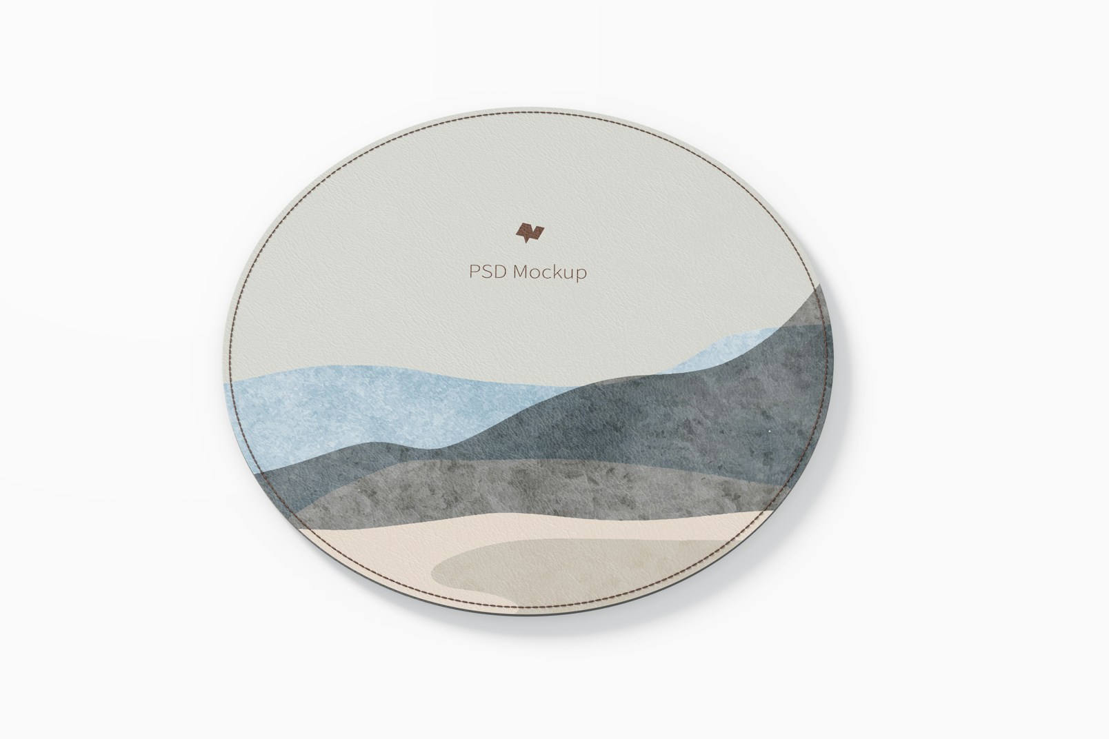 Round Leather Mouse Pad Mockup