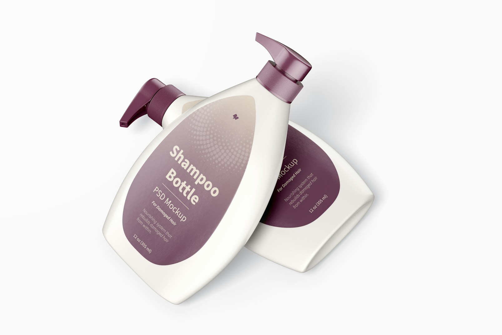 Maqueta de Botella de Shampoo con Dispensador, Inclinada