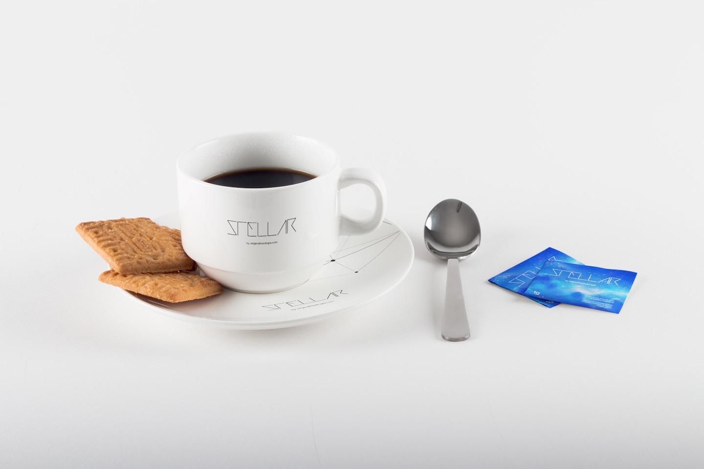 Coffee Cup with Cookies Mockup 02