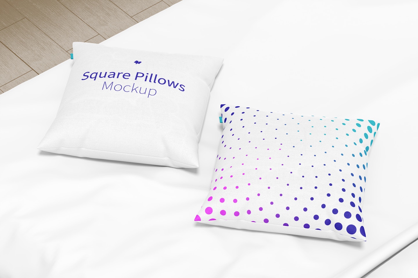 Square Pillows Mockup, Perspective
