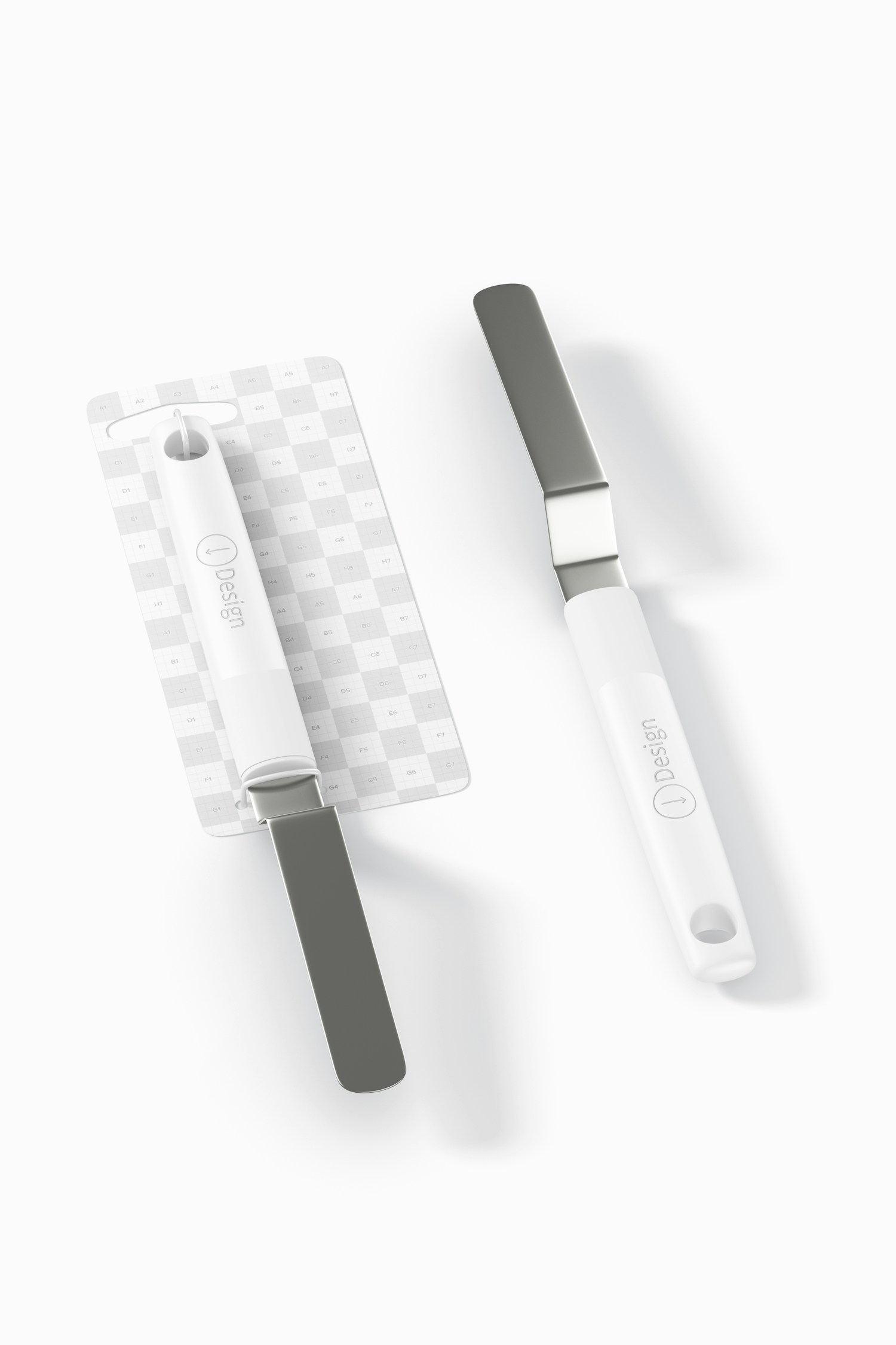 Pastry Spatulas on Blister Mockup, Perspective View