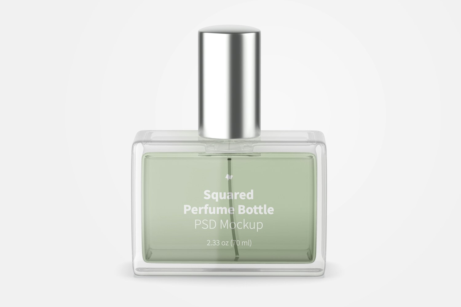 Maqueta de Botella de Perfume Cuadrada, Vista Frontal