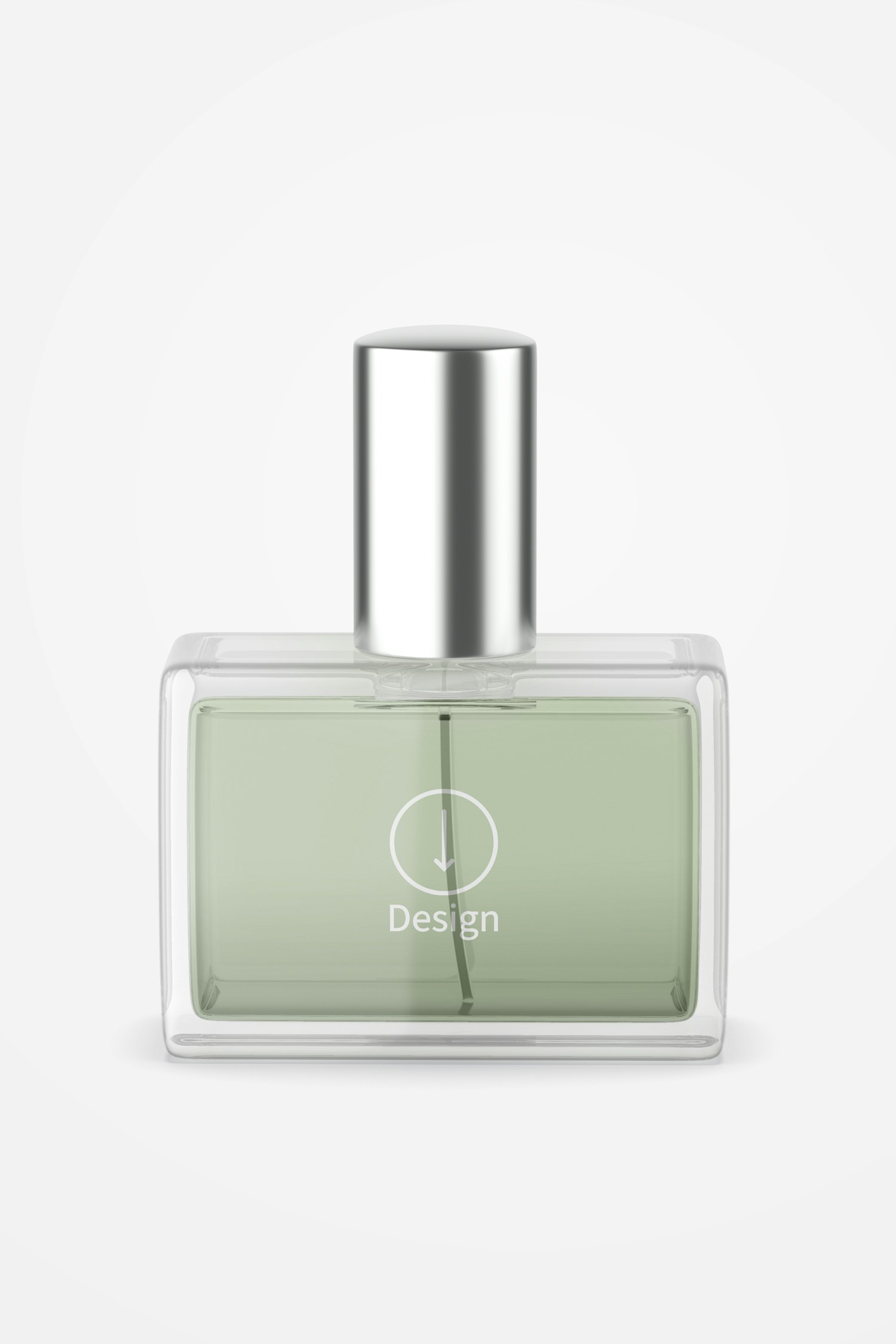 Maqueta de Botella de Perfume Cuadrada, Vista Frontal