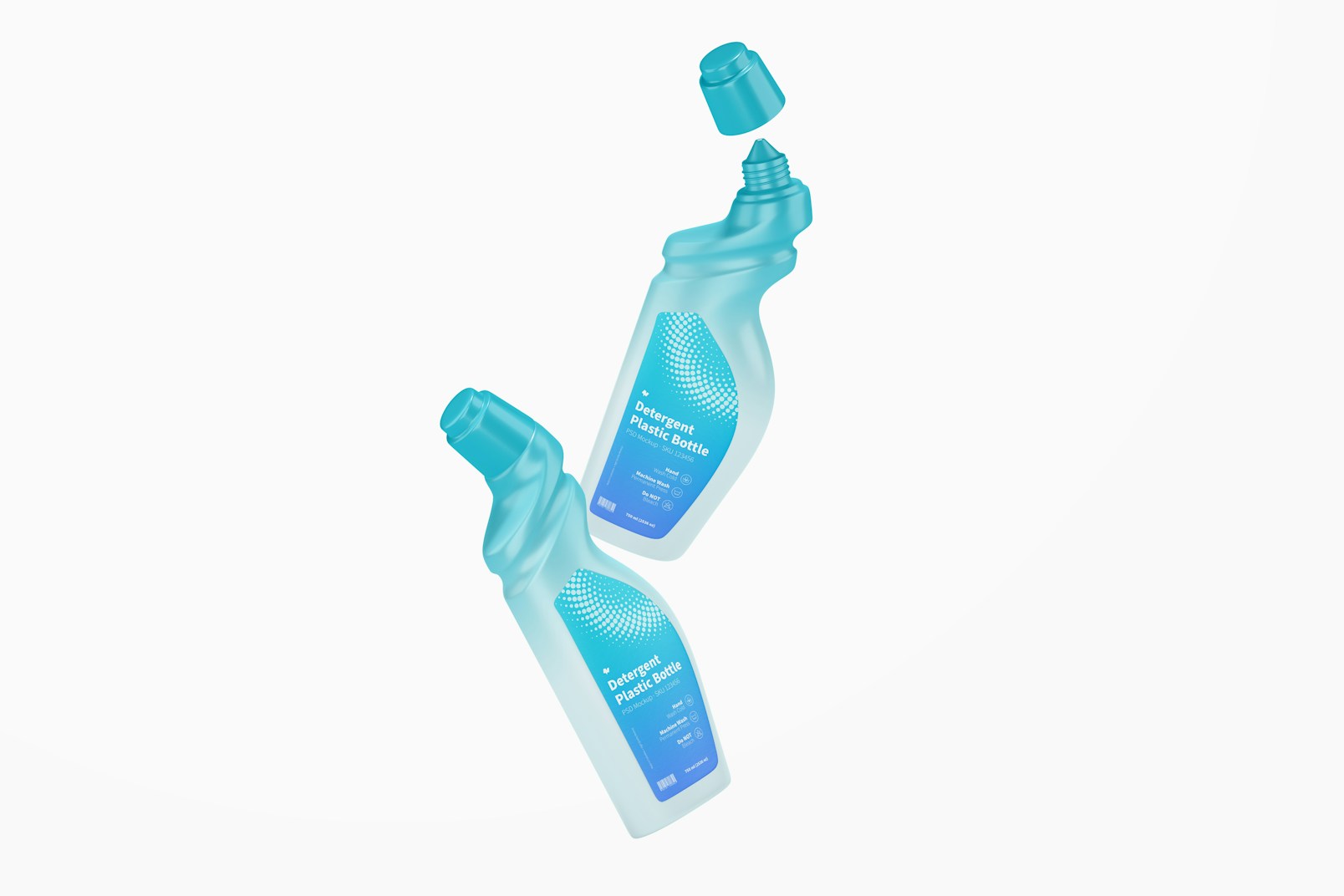 Detergent Plastic Bottle PSD Mockup, Floating