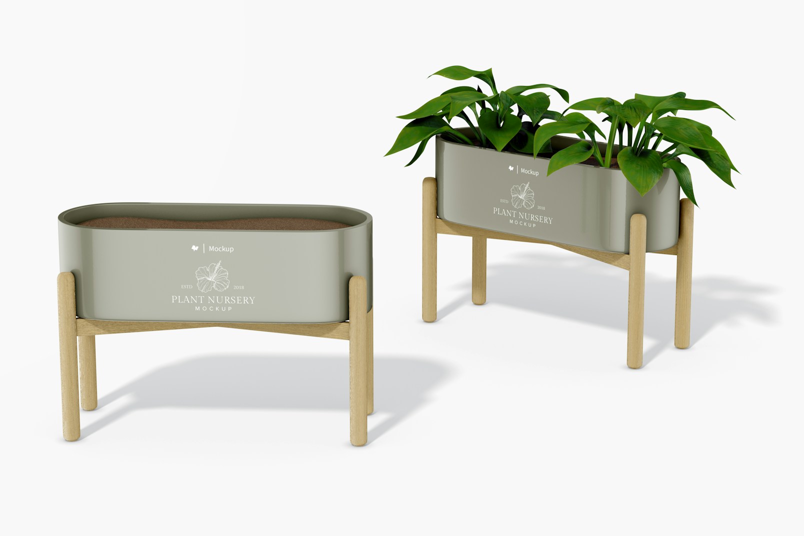 Ceramic Pots with Stand Mockup