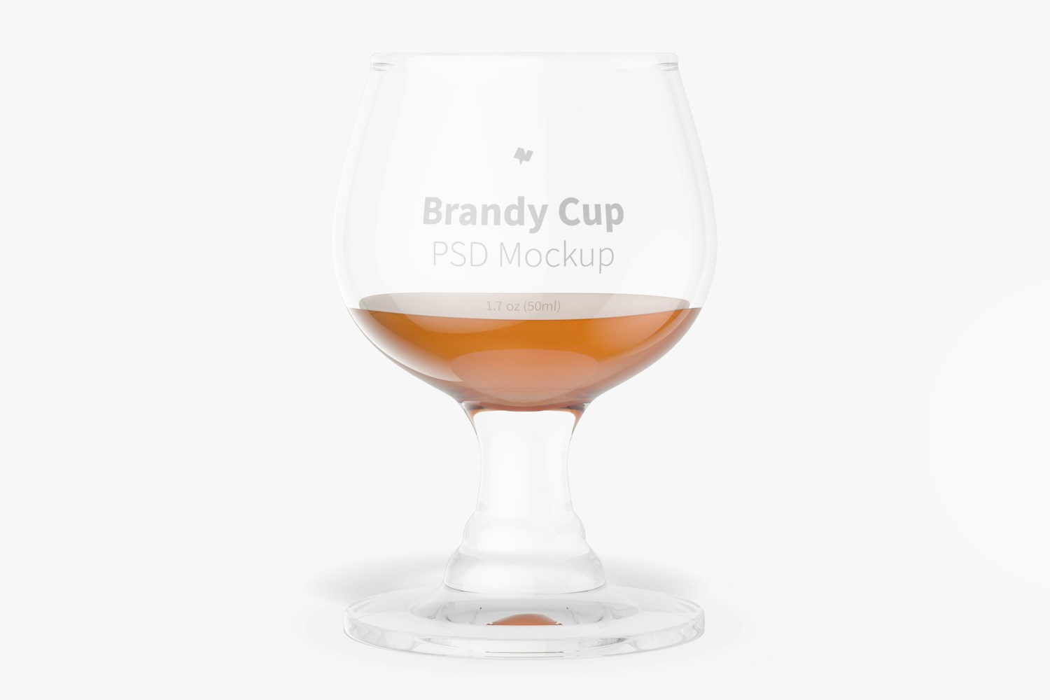 1.7 oz Glass Brandy Cup Mockup, Front View
