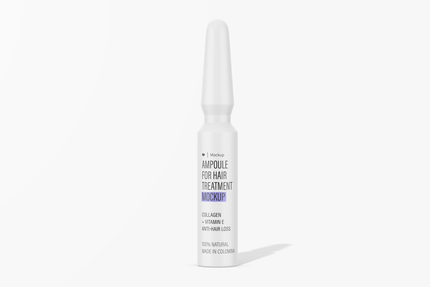 Ampoule for Hair Treatment Mockup, Front View