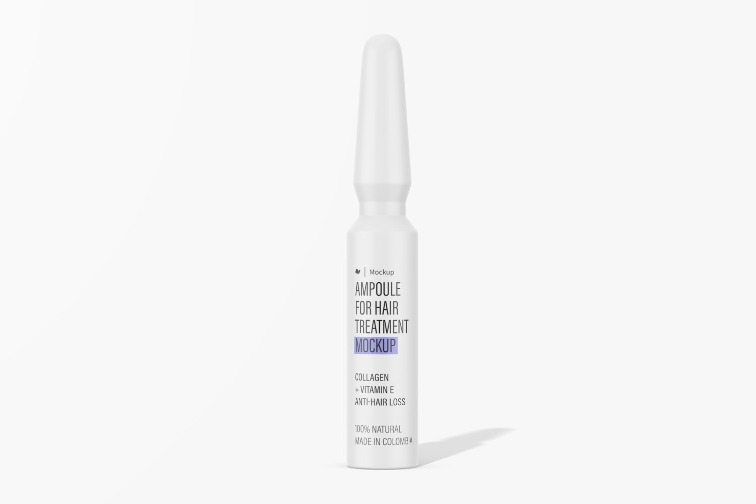 Ampoule for Hair Treatment Mockup, Front View